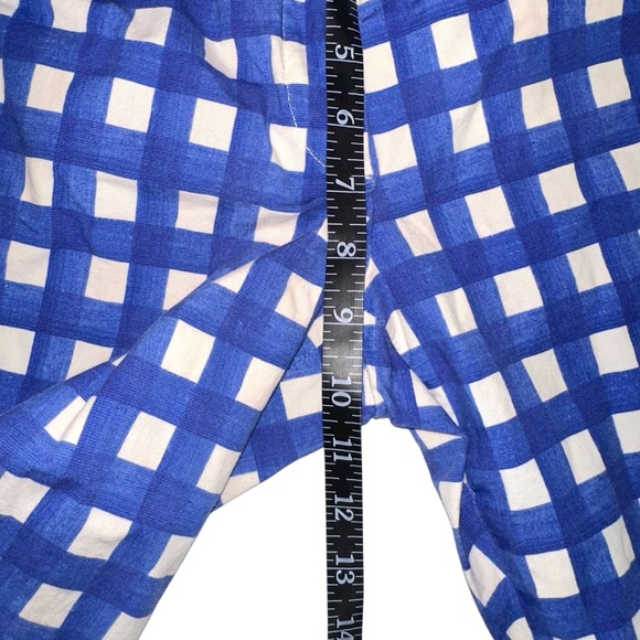 Weekend MaxMara Cigarette FITW13 Gingham Blue and White Checkered Pants US 4 - Picture 9 of 10